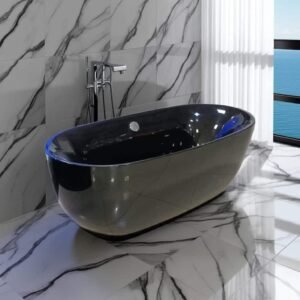 Bañera de elegante diseño exenta de 170*80*58 Negra